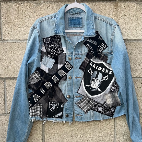 Upcycled Raiders Denim Jacket - Picture 3 of 5